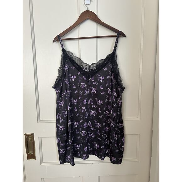 Torrid Floral Lace Adjustable Strap Camisole Womens Size 4X Black Purple NWT - Picture 1 of 8